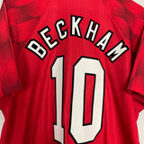 1996/98 MANCHESTER UNITED BECKHAM #10 HOME SHIRT (L) UMBRO