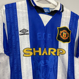 1994/96 MANCHESTER UNITED INCE #8 AWAY SHIRT (M) UMBRO