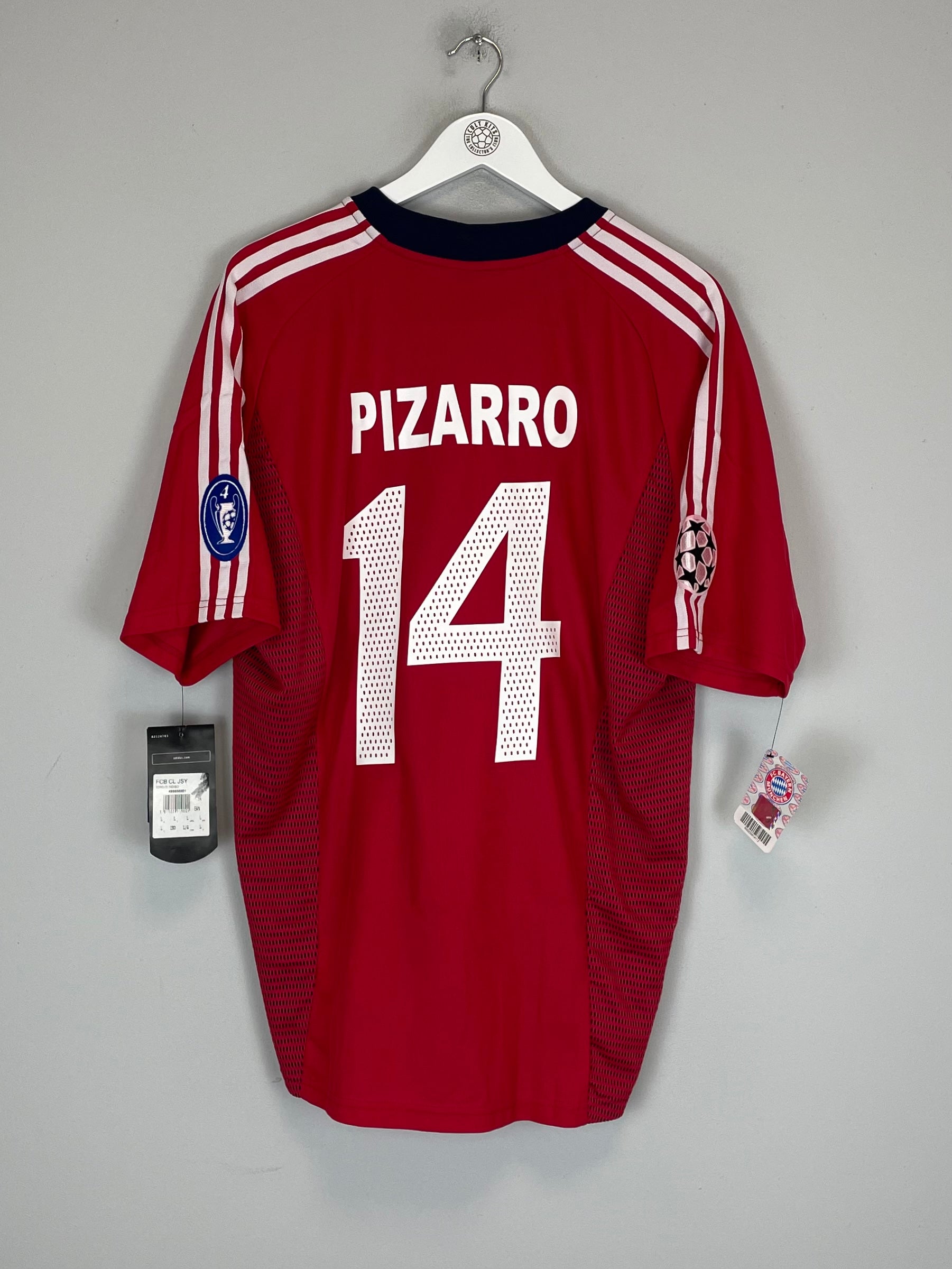 2002/03 BAYERN MUNICH PIZARRO #14 C/L *BNWT* HOME SHIRT (L) ADIDAS