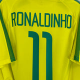 2002/04 BRAZIL RONALDINHO #11 HOME SHIRT (L) NIKE