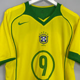 2004/06 BRAZIL RONALDO #9 HOME SHIRT (M) NIKE