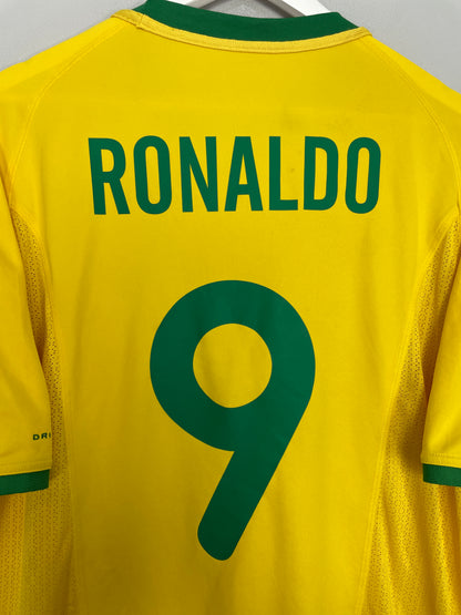 2000/02 BRAZIL RONALDO #9 HOME SHIRT (L) NIKE