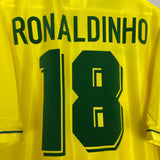 1994/96 BRAZIL RONALDINHO #18 *BNWOT* HOME SHIRT (XXL) UMBRO