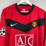 2009/10 MANCHESTER UNITED SCHOLES #18 C/L L/S *BNWT* HOME SHIRT (XL) NIKE