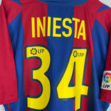 2002/03 BARCELONA INIESTA #34 HOME SHIRT (XL) NIKE