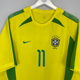 2002/04 BRAZIL RONALDINHO #11 HOME SHIRT (L) NIKE