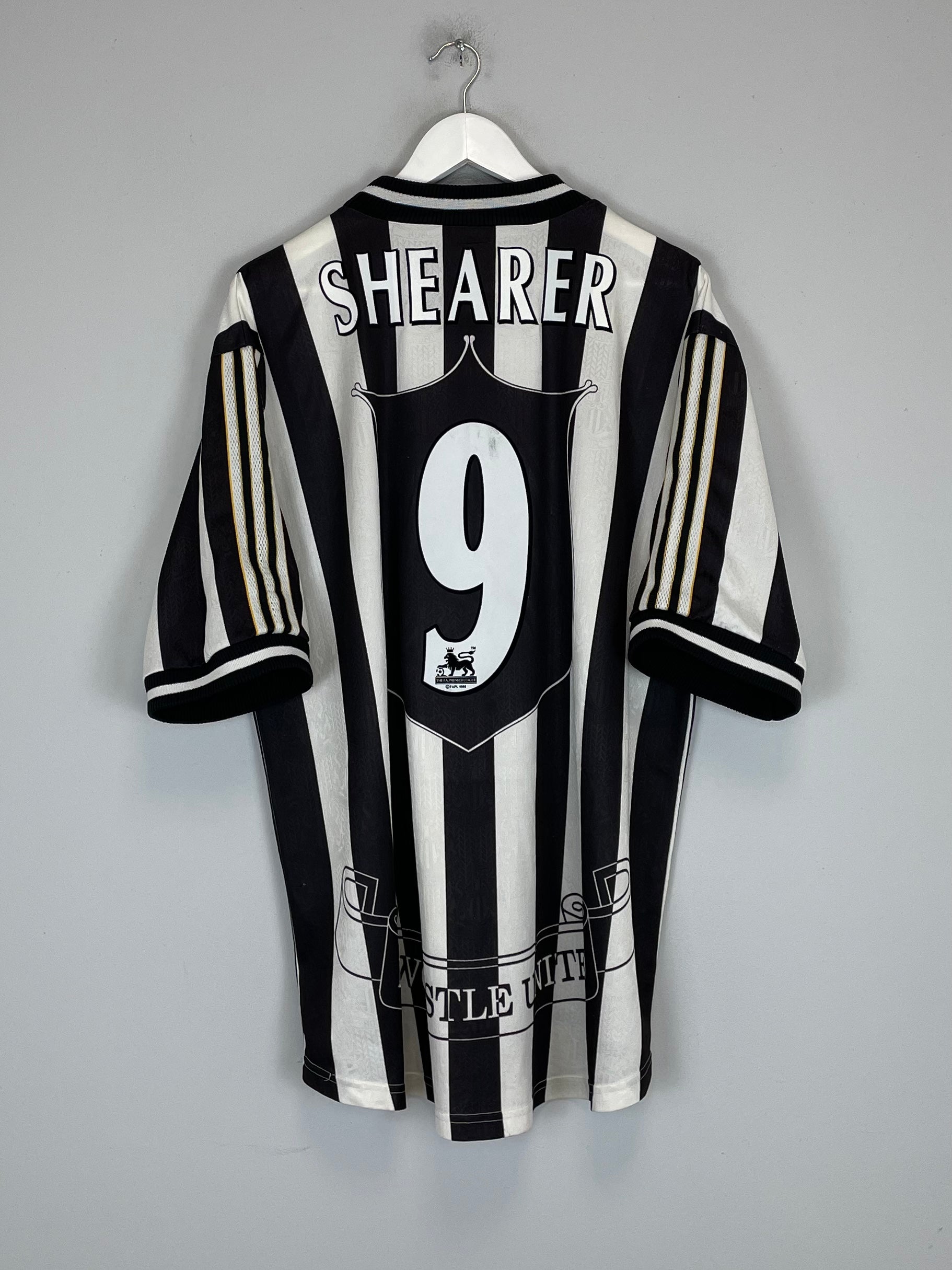 1997/99 NEWCASTLE UNITED SHEARER #9 HOME SHIRT (XL) ADIDAS