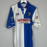 1995/96 BLACKBURN ROVERS SHERWOOD #4 HOME SHIRT (L) ASICS