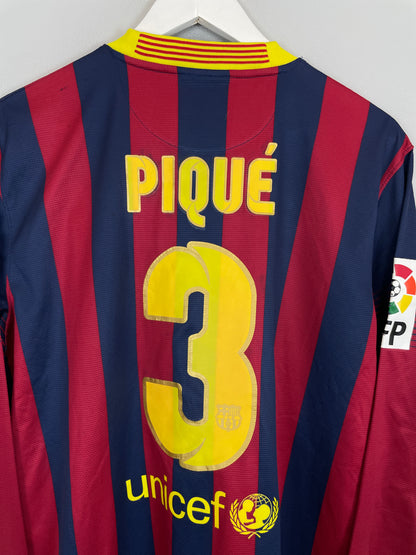 2013/14 BARCELONA PIQUE #3 L/S HOME SHIRT (L) NIKE