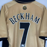 2001/02 MANCHESTER UNITED BECKHAM #7 *CENTENARY* AWAY/THIRD SHIRT (XL) UMBRO