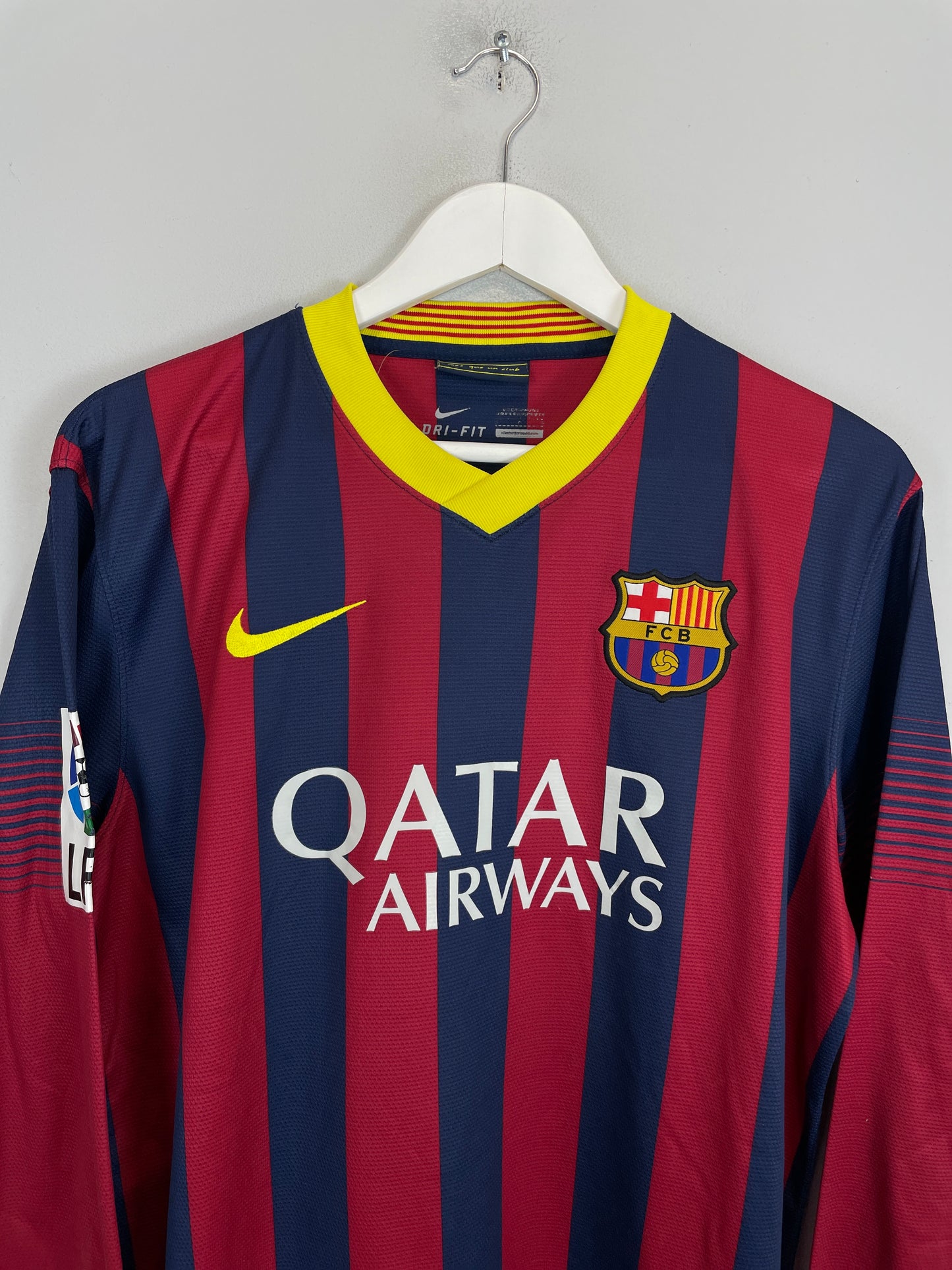 2013/14 BARCELONA PIQUE #3 L/S HOME SHIRT (L) NIKE