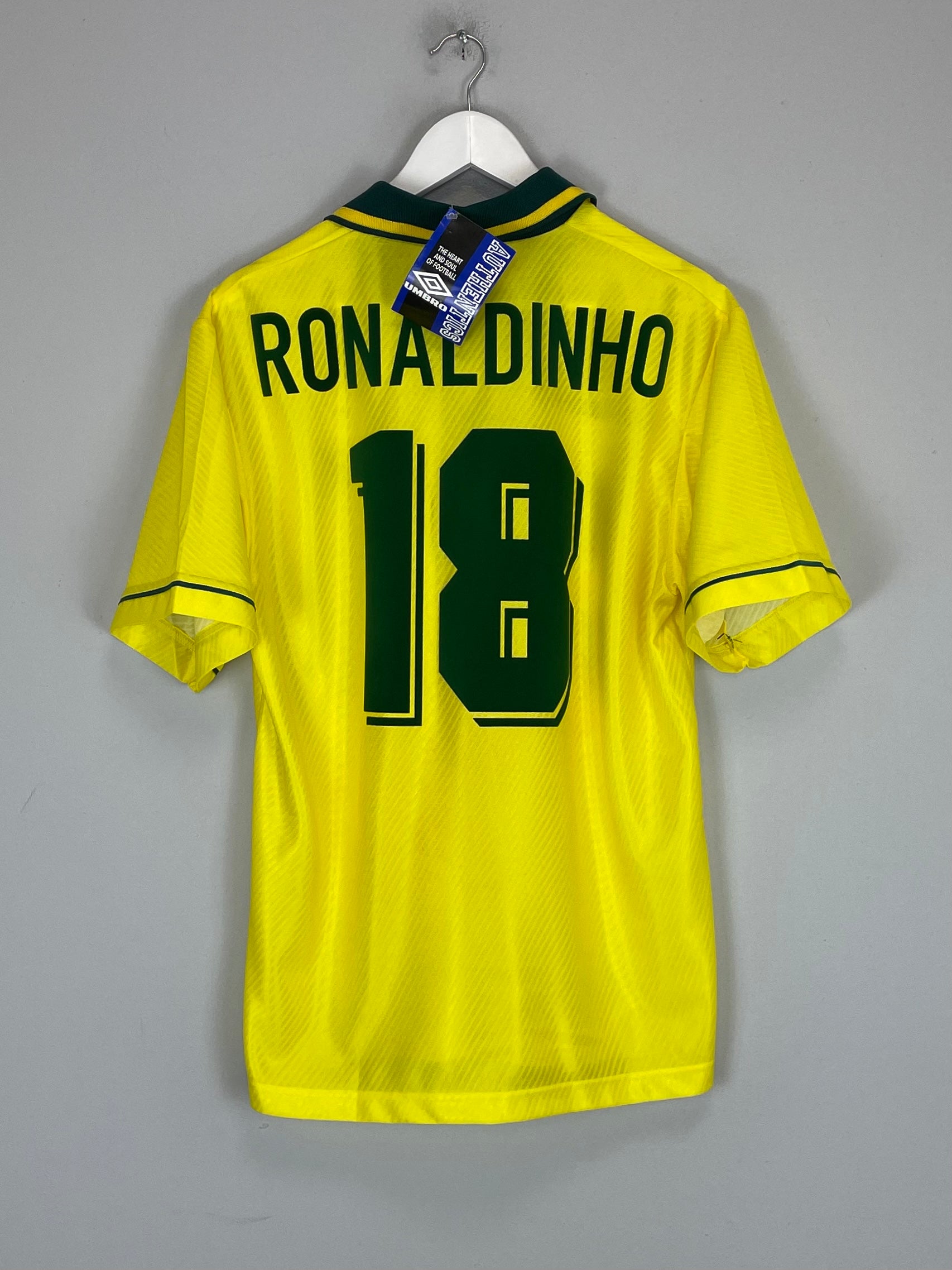 1994/95 BRAZIL RONALDINHO #18 *BNWT* HOME SHIRT (M) UMBRO