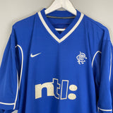 1999/01 RANGERS R DE BOER #14 HOME SHIRT (XL) NIKE