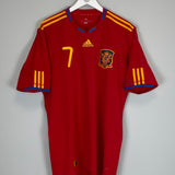 2010/11 SPAIN DAVID VILLA #7 HOME SHIRT (XL) ADIDAS