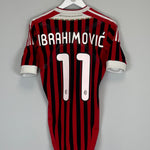 2011/12 AC MILAN IBRAHIMOVIC #11 *PLAYER ISSUE* HOME SHIRT (M) ADIDAS