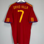 2010/11 SPAIN DAVID VILLA #7 HOME SHIRT (XL) ADIDAS