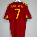 2010/11 SPAIN DAVID VILLA #7 HOME SHIRT (XL) ADIDAS