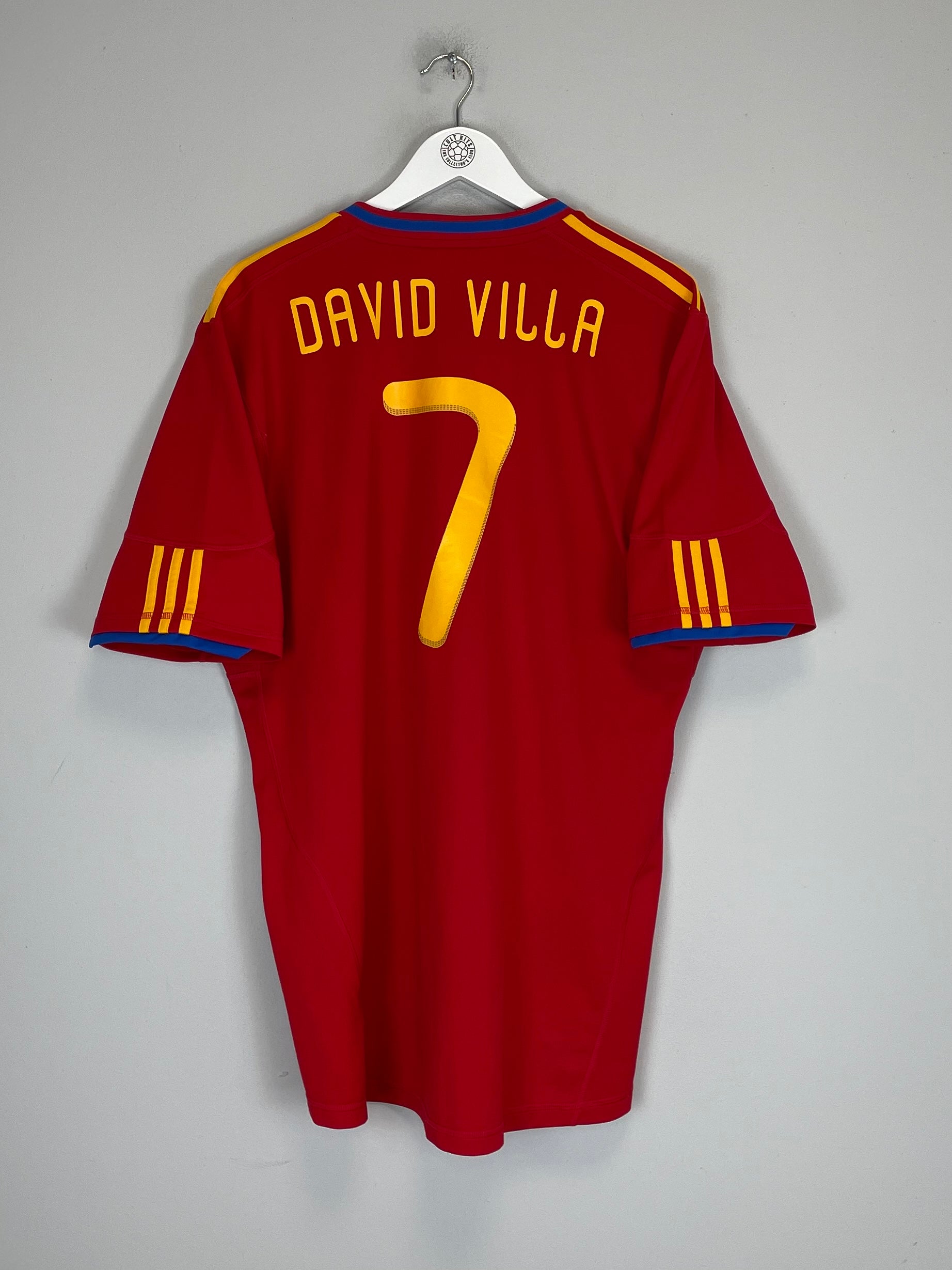 2010/11 SPAIN DAVID VILLA #7 HOME SHIRT (XL) ADIDAS