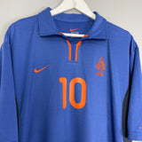 2000/02 NETHERLANDS BERGKAMP #10 AWAY SHIRT (XL) NIKE