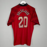 1996/97 MANCHESTER UNITED SOLSKJAER #20 HOME SHIRT (L) UMBRO