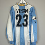 1999/00 LAZIO VERON #32 C/L L/S HOME SHIRT (L) PUMA