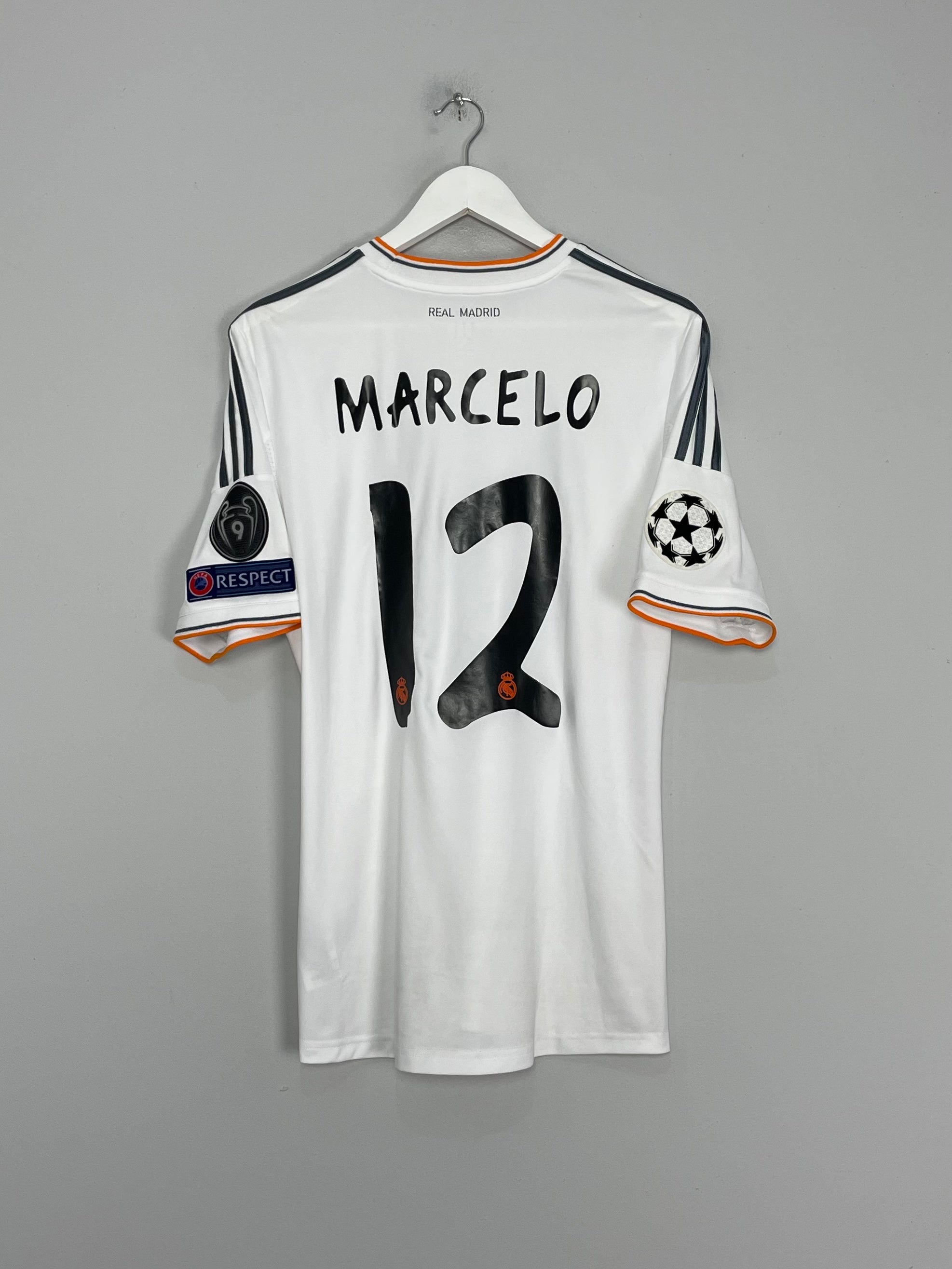 2013/14 REAL MADRID MARCELO #12 C/L FINAL HOME SHIRT (M) ADIDAS