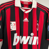 2009/10 AC MILAN MALDINI #3 'SOLO PER TE' HOME SHIRT (L) ADIDAS