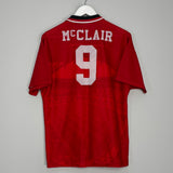 1994/96 MANCHESTER UNITED MCCLAIR #9 HOME SHIRT (M) UMBRO