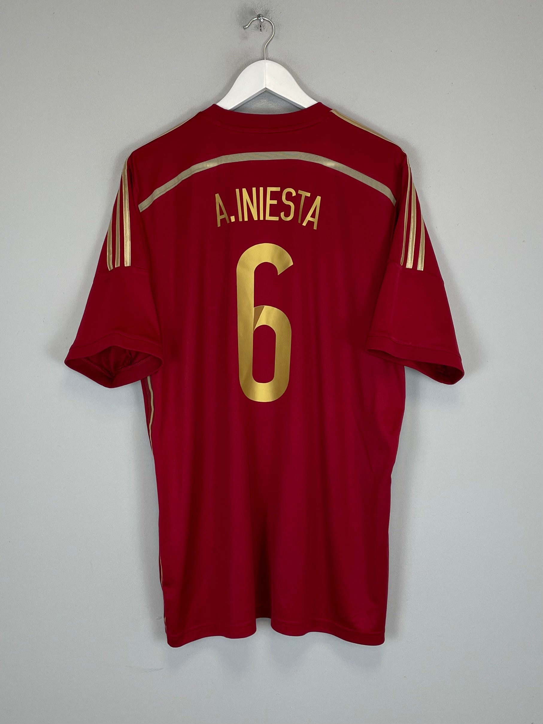 2013/15 SPAIN A.INIESTA #6 HOME SHIRT (XL) ADIDAS