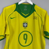 2004/06 BRAZIL RONALDO #9 *FIFA CENTENNIAL* HOME SHIRT (M) NIKE