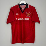 1994/96 MANCHESTER UNITED MCCLAIR #9 HOME SHIRT (M) UMBRO