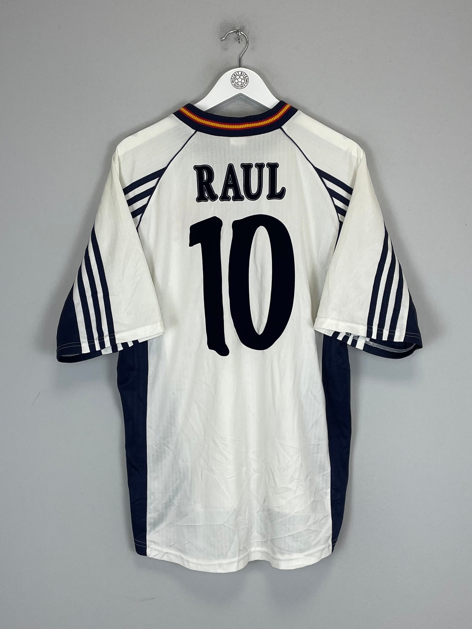 1998/99 SPAIN RAUL #10 AWAY SHIRT (L) ADIDAS