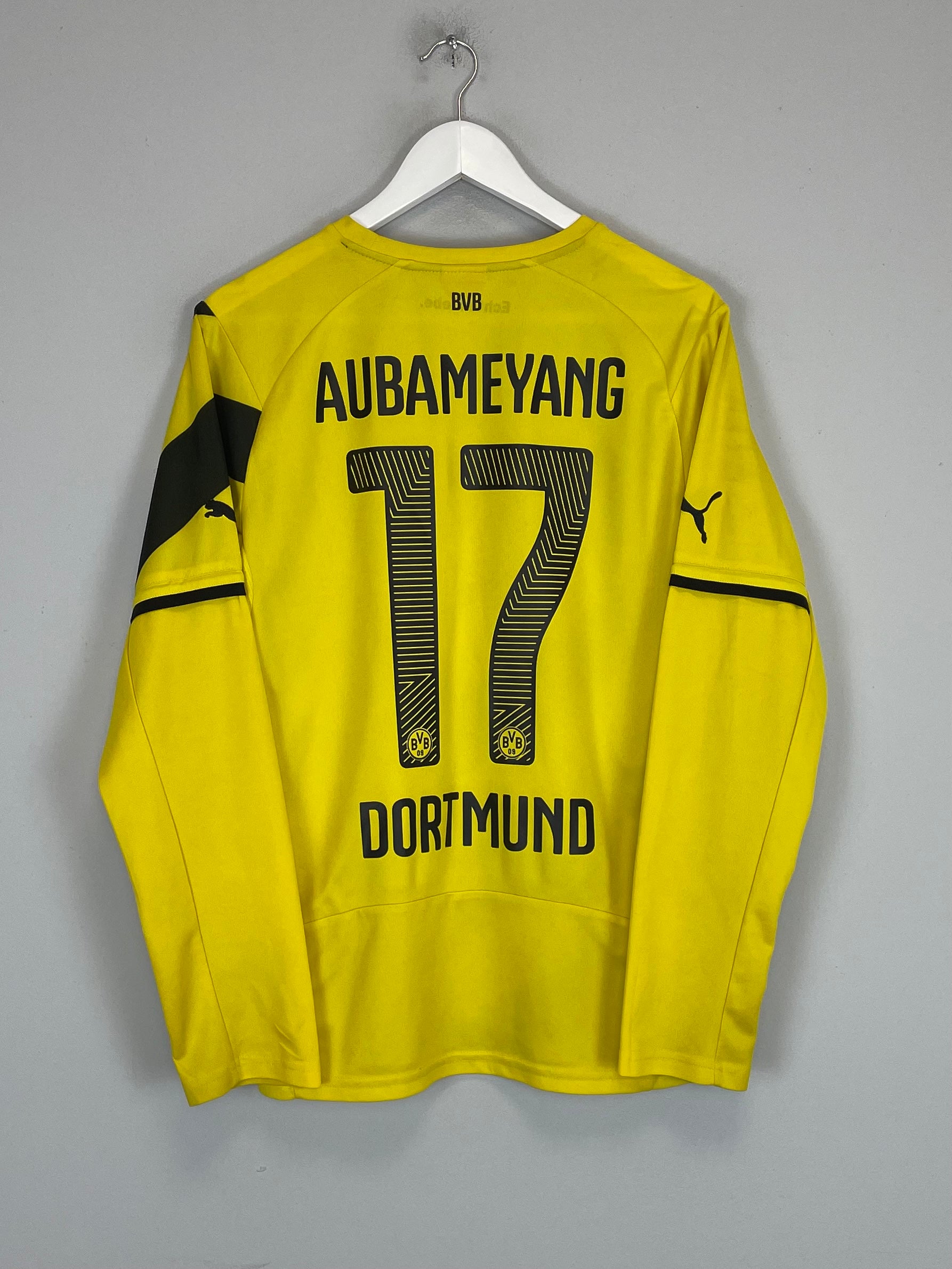 2014/15 DORTMUND AUBAMEYANG #14 L/S HOME SHIRT (M) PUMA