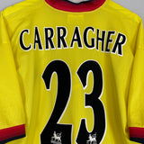 1997/99 LIVERPOOL CARRAGHER #23 AWAY SHIRT (XL) REEBOK