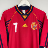 1998/00 SPAIN MORIENTES #7 HOME SHIRT (L) ADIDAS