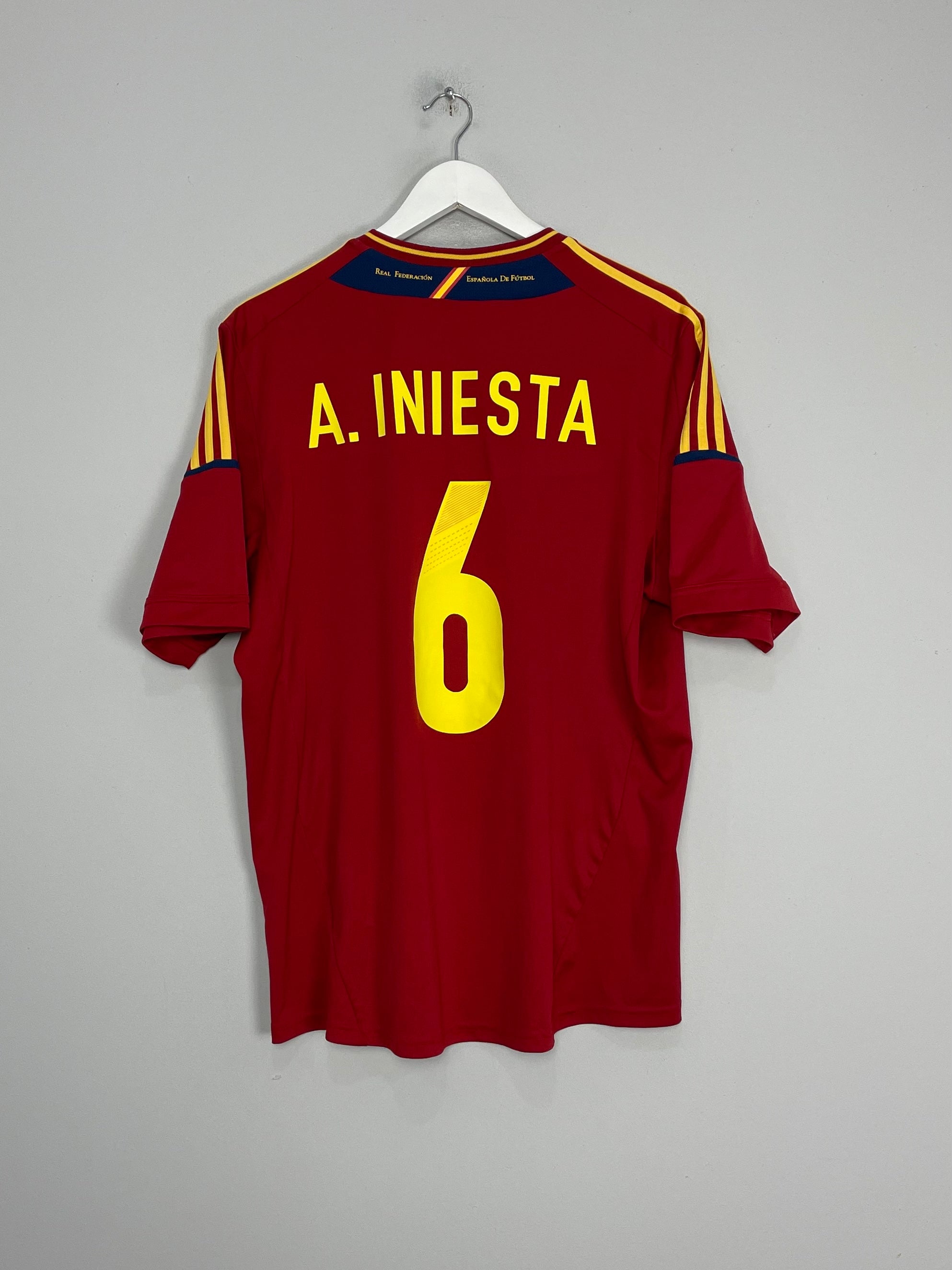 2011/12 SPAIN A.INIESTA #6 HOME SHIRT (XL) ADIDAS