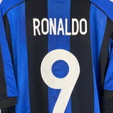 1999/00 INTER MILAN RONALDO #9 HOME SHIRT (L) NIKE