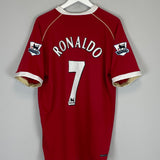 2006/07 MANCHESTER UNITED RONALDO #7 HOME SHIRT (XL) NIKE