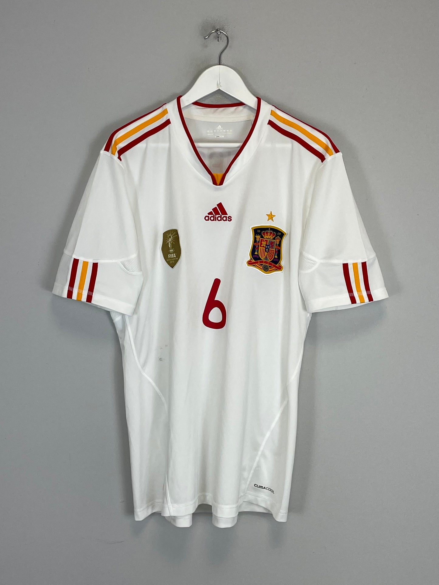 2011 SPAIN A.INIESTA #6 AWAY SHIRT (XL) ADIDAS