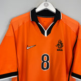 1998/00 NETHERLANDS BERGKAMP #8 HOME SHIRT (L) NIKE