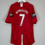 2007/09 MANCHESTER UNITED RONALDO #7 *CARLING CUP FINAL* HOME SHIRT (XXL) NIKE