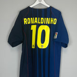 2004/05 BARCELONA RONALDINHO #10 AWAY SHIRT (XL) NIKE