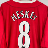 2002/04 LIVERPOOL HESKEY #8 HOME SHIRT (XXL) REEBOK