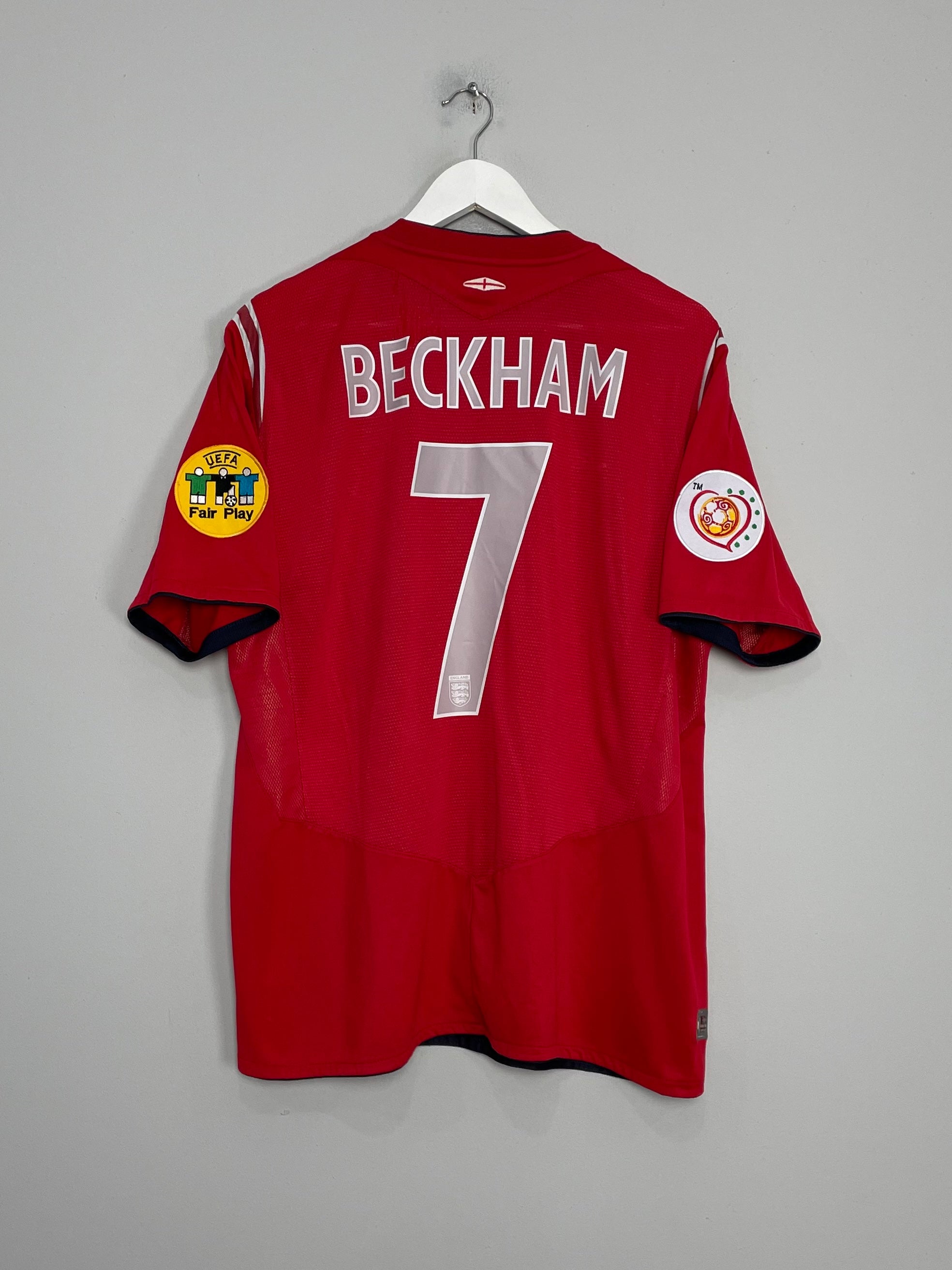 2004/06 ENGLAND BECKHAM #7 AWAY SHIRT (XL) UMBRO