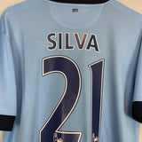 2014/15 MANCHESTER CITY SILVA #21 HOME SHIRT (M) NIKE