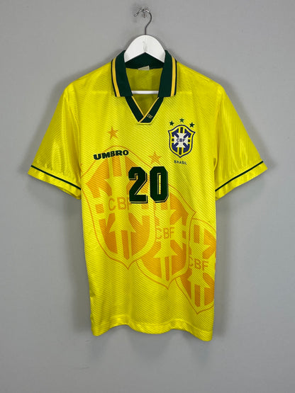 1994 BRAZIL RONALDO #9 HOME SHIRT (L) UMBRO