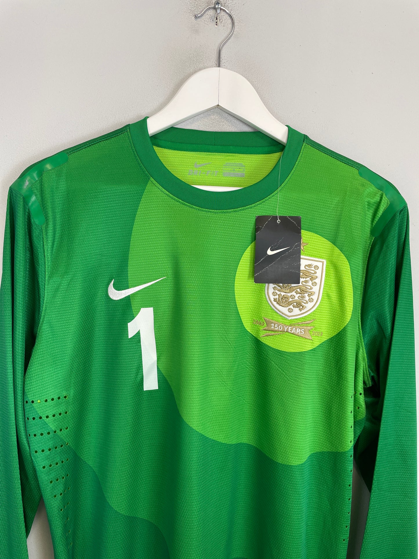 2013 ENGLAND HART #1 150 YEAR *BNWT* PLAYER ISSUE GK SHIRT (L) NIKE