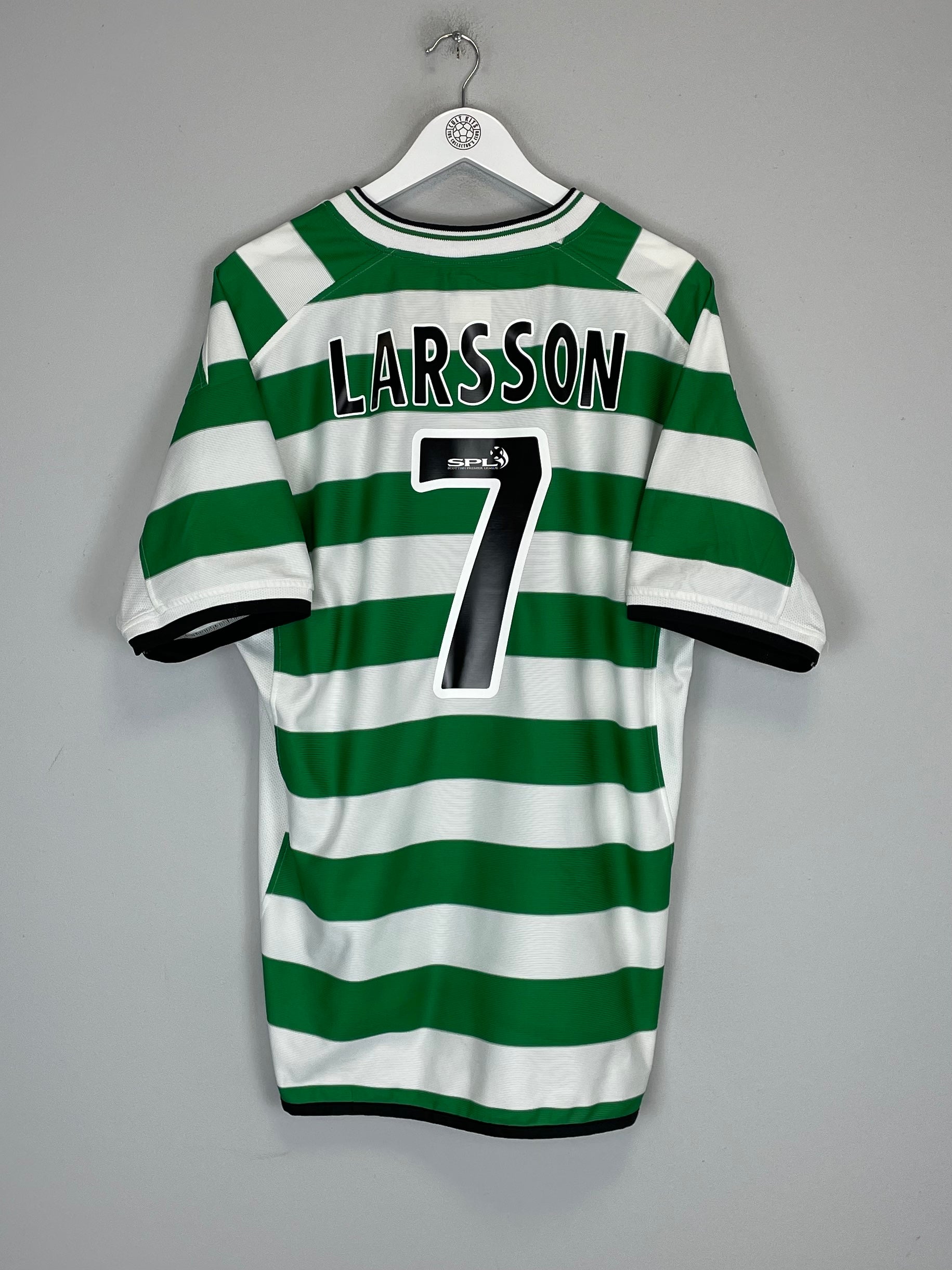 2001/02 CELTIC LARSSON #7 HOME SHIRT (XL) UMBRO