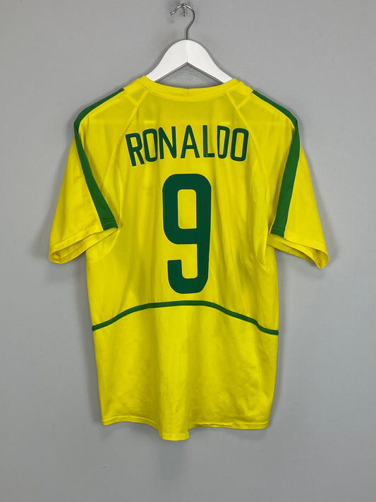 2002/04 BRAZIL RONALDO #9 HOME SHIRT (M) NIKE