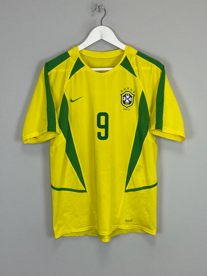 2002/04 BRAZIL RONALDO #9 HOME SHIRT (M) NIKE